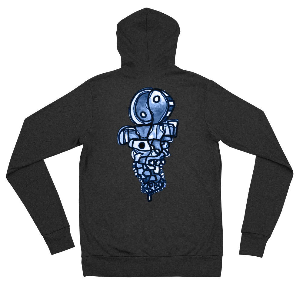 Rise Blue Lightweight Unisex Zip Hoodie