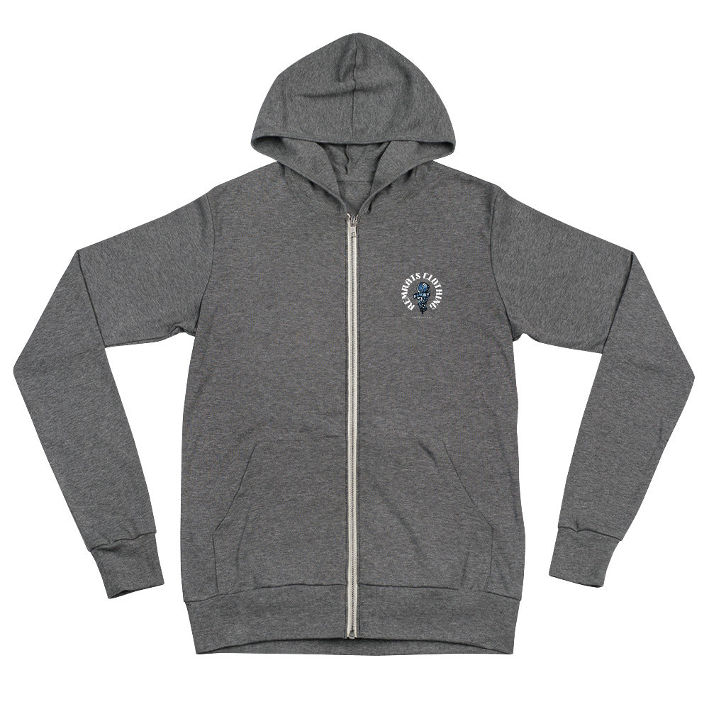 Rise Blue Lightweight Unisex Zip Hoodie