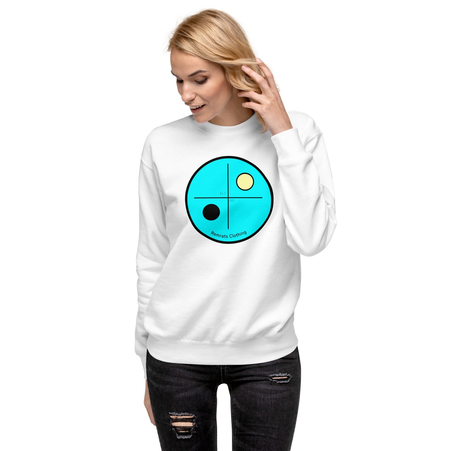 Yin Y Yang Unisex Premium Sweatshirt Blue